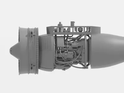 TF34-GE Jet Engine 3D print model
