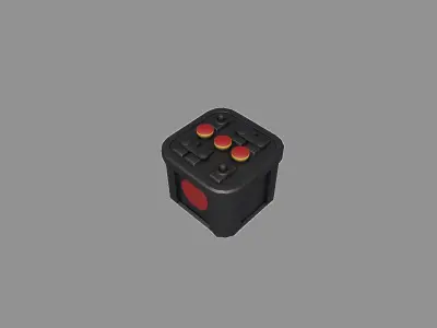 Retro car battery 1950s Low-poly 3D model
