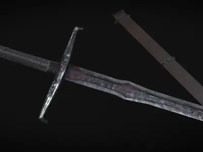 Demon Knight Sword Low-poly 3D model
