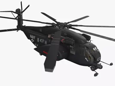 MH-53E Sea Dragon US Navy 2 Basic Animation Low-poly 3D model