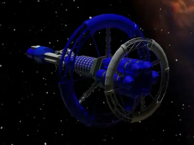 Spacecraft spaceship in space Low-poly 3D model get