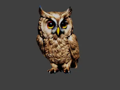 Owl Animal Low-poly 3D model
