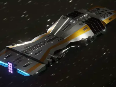 Cargo Spaceship Free low-poly 3D model