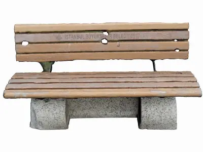 Bench park Low-poly 3D model get