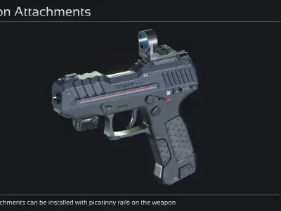 Scifi Pistol NKK 27 Low-poly 3D model