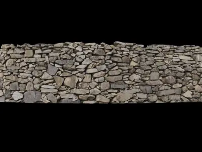 3 version of Korean Traditional Stone Wall 3D model