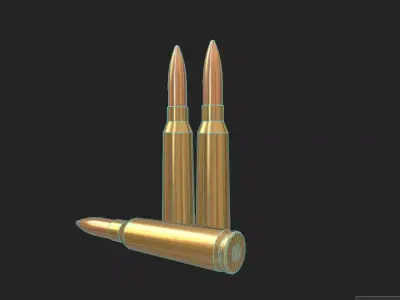 58x42mm Chinese Ammo Low-poly 3D model