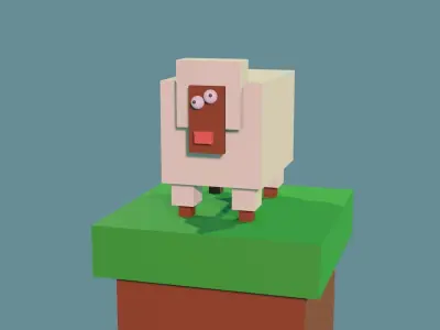 sheep moving Free 3D model