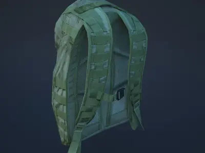  military backpack Low-poly 3D model