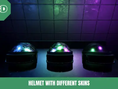 3D Professional Helmet With Different Skins Low-poly 3D model