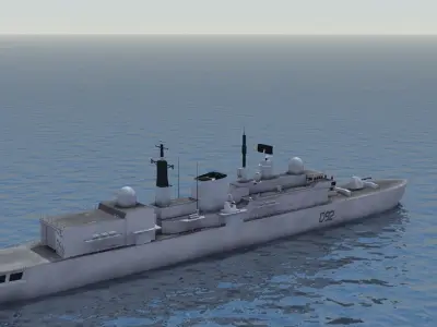 Sheffield Class Destroyer Low-poly 3D model