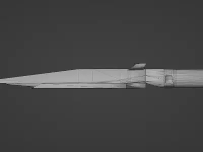  3M22 Zircon Hypersonic Missile Game Ready Free low-poly 3D model