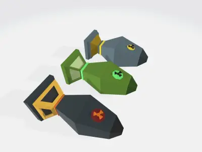 Lowpoly free atom bomb Free low-poly 3D model