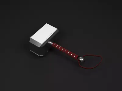 Thor Mjolnir for free Free low-poly 3D model