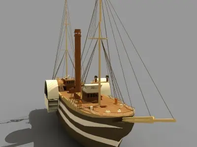 Old Steam Ship 03 3D model