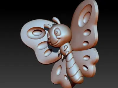 Butterfly Pendant 3D print model 7