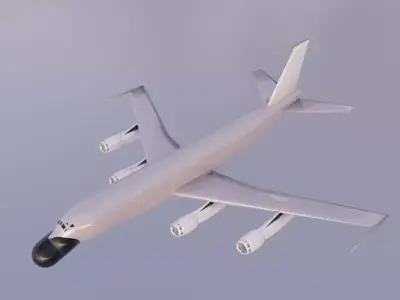 EC-135 Style Military Jet - Custom 1950s Transport Low-poly 3D model
