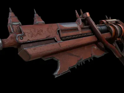 Post-Apocalyptic Gun Low-poly 3D model