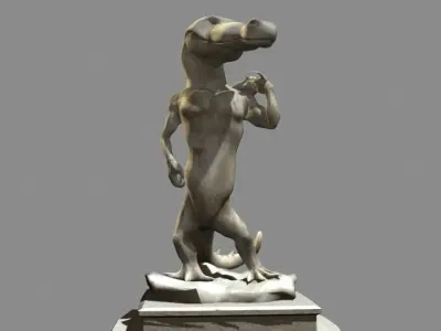 David Crocodile Statue 3D model