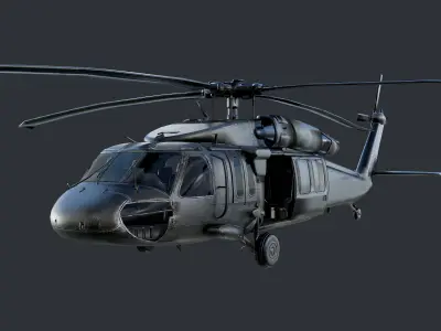 Sikorsky UH60 Black Hawk Military Helicopter Game Ready Pack 01 Low-poly 3D model