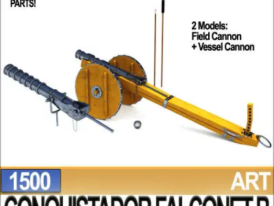 Conquistador Cannon Falconet B 1500 3D model