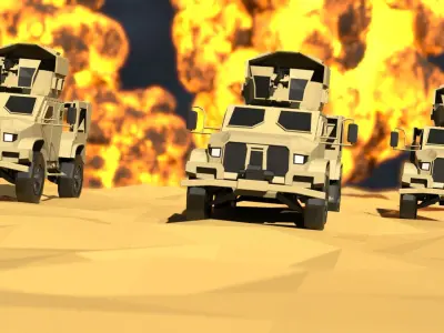 us army vehicle pack low poly  Low-poly 3D model