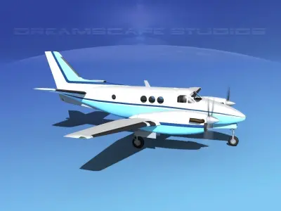 Beechcraft King Air 100 V02 3D model