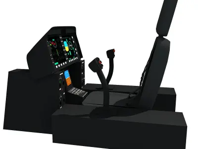 Black Helicopter Cockpit 3D model