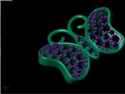 beautiful light weight Butterfly studs pendant 3D print model