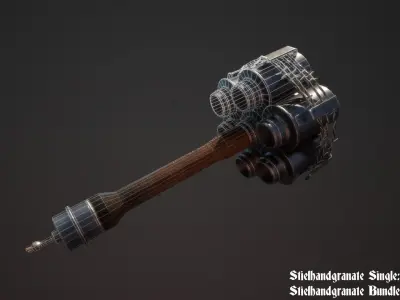 Stielhandgranate bundle Low-poly 3D model
