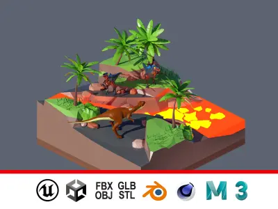 land 14A Low-poly 3D model