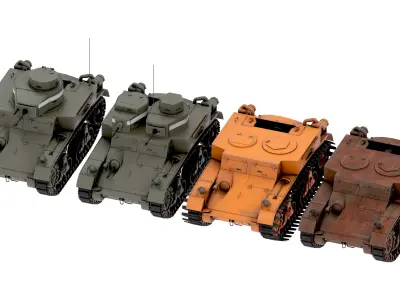 M2 Light Tank Low-poly 3D model