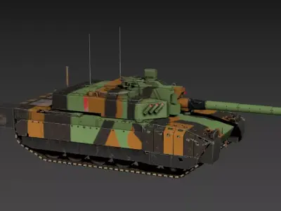 French AMX-56 Leclerc Tank Low-poly 3D model