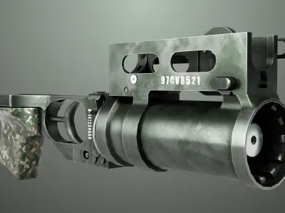 Grenade Launcher 03 Military Green Generic PBR Low-poly 3D model