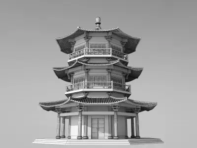 Chinese temple 3D model