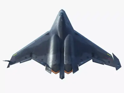 China SAC J50 sixth-generation stealth fighter Low-poly 3D model