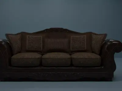 brown sofa Free 3D model
