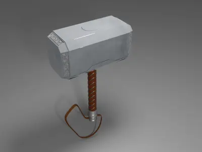 Thors mighty weapon Mjolnir 3D model