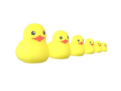 Matryoshka Duck Decoration V1 001 Low-poly 3D model