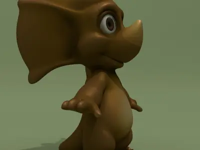 Cartoon Triceratops 2 colours 3D model