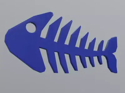 Fishbone 2 fish skeleton Low-poly 3D model