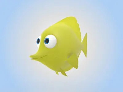 Yellow Tang Fish 3D model