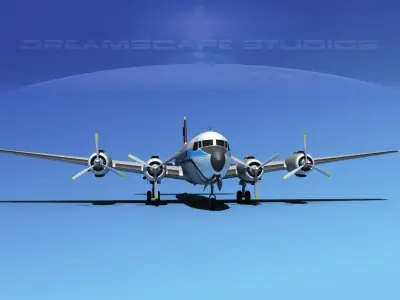 Douglas DC-7B Air Charter Intl 3D model
