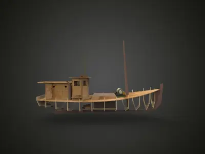 Traditional building ship 3D model
