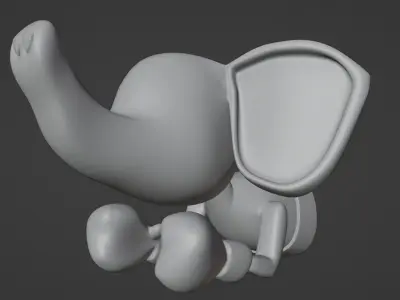 Republican Elephant Boxer Statue  Low-poly 3D model