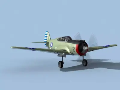 Curtiss H-75C Mohawk V14 China 3D model