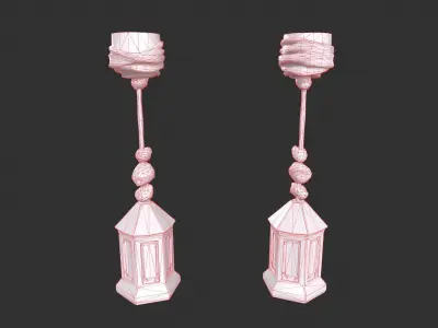 Hanging Medieval Lamp Low-poly 3D model