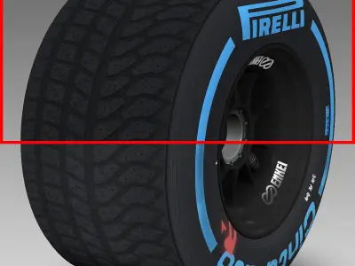 enkei wet rear tyre Low-poly 3D model