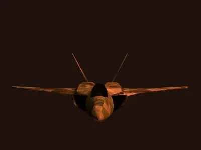 jet fighter VR  AR low poly 3D model Low-poly 3D model