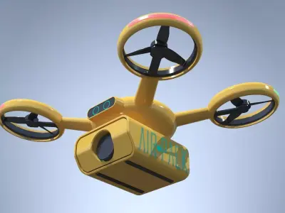 Delivery Drone Quadrocopter 3D model